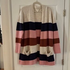 Caslon Multicolor Striped Cardigan